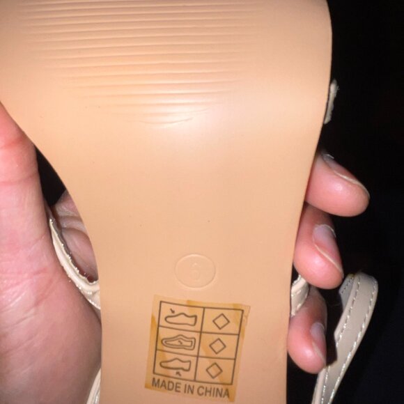 PLT Beige Strappy Heels Size 6 - Picture 5 of 5